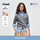 新款 Eland衣恋毛衣女时尚 2026春季 套头针织衫 V领合身长袖