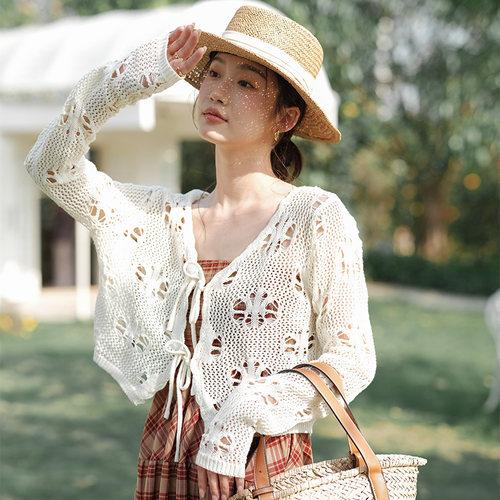 诺比昂针织系带开衫针织开衫