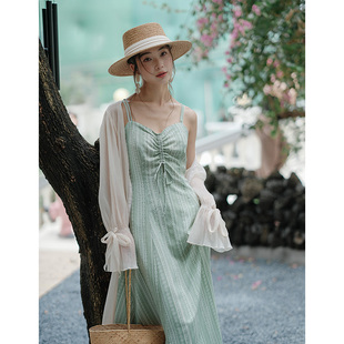 诺比昂度假风仙气飘逸防晒开衫女轻薄款透气法式夏季长款防晒外套