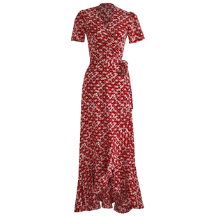 沙滩裙女海边度假长裙超很仙泰国三亚巴厘岛法国复古雪纺连衣裙夏