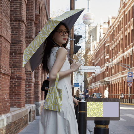 珍妮花小号空调伞防晒遮阳防紫外线三折伞晴雨两用折叠雨伞男女