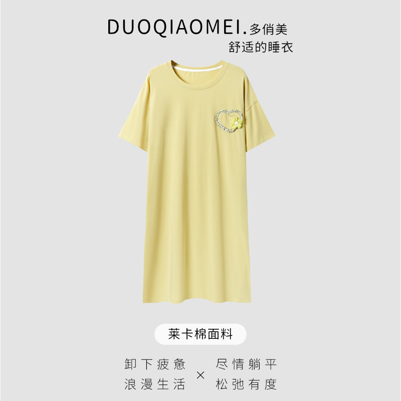 2024年新款睡衣女春夏季纯棉短袖薄款性感网红高级感甜美夏天睡裙