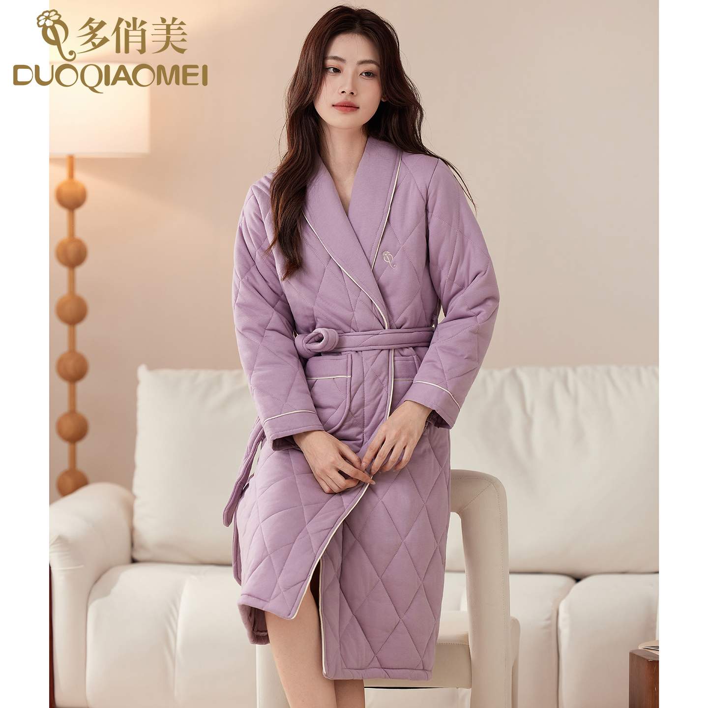 睡袍浴袍女秋冬2025新款纯棉夹棉