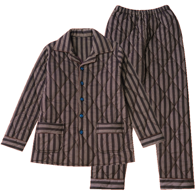 纯棉加厚三层保暖冬天家居服套装