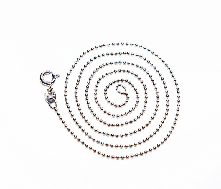 925纯银项链女士锁骨链圆珠链光面圆珠项链银链子银饰项链情侣链