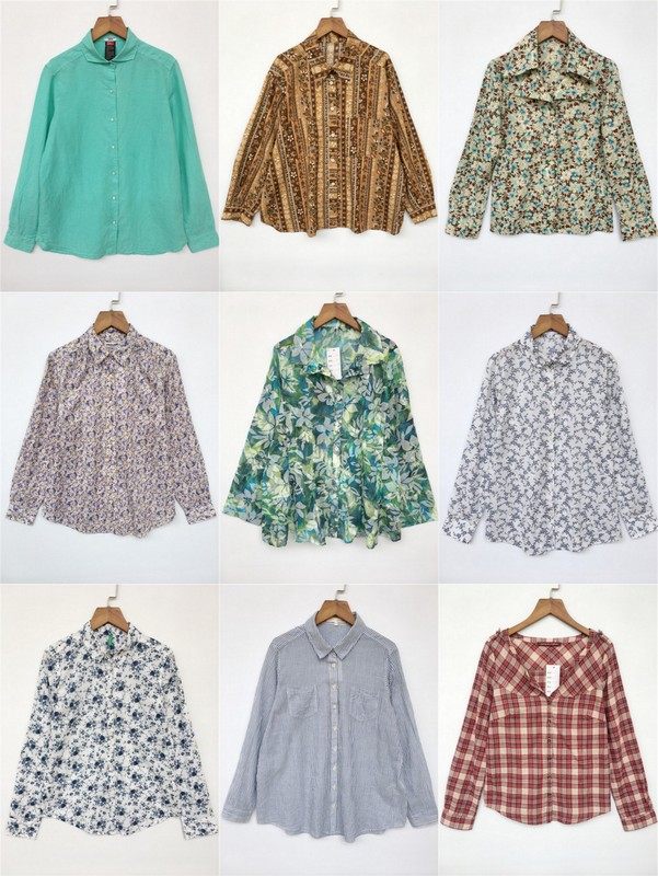 vintage古着日系学院百搭风衬衫
