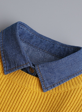 牛仔尖领假领子女秋冬棉百搭休闲搭配卫衣毛衣减龄衬衣假衣领