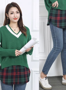 百搭衬衫屁帘打底神器网红同款百搭秋冬季遮臀大码叠穿外搭小白裙