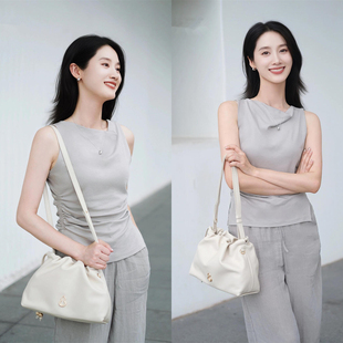 【董洁同款】半坡如愿云朵包小号 头层牛皮腋下垃圾袋斜挎包