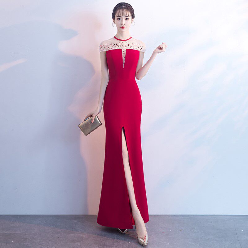 晚礼服女2018高贵优雅鱼尾长款主持人连衣裙派对显瘦黑色新款宴会|ruв категории Женская одежда, Cвадебные платья, платье/вечернее платье - от Buy2taobao.com для оказания профессиональной услуги покупки агента Taobao