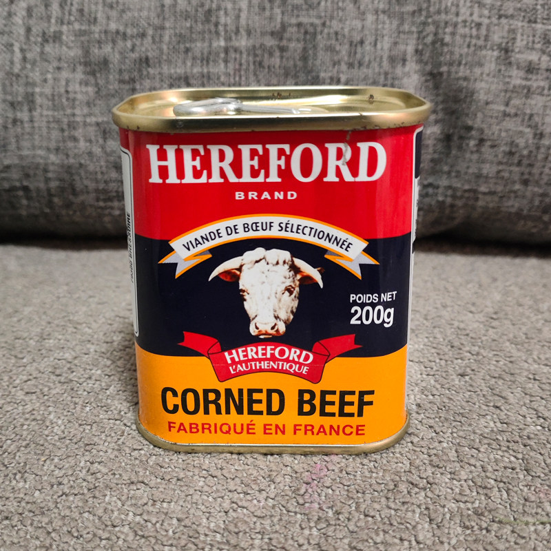 法国进口牛肉罐头 即食无水牛肉酱 应急户外食品午餐肉制品配披萨