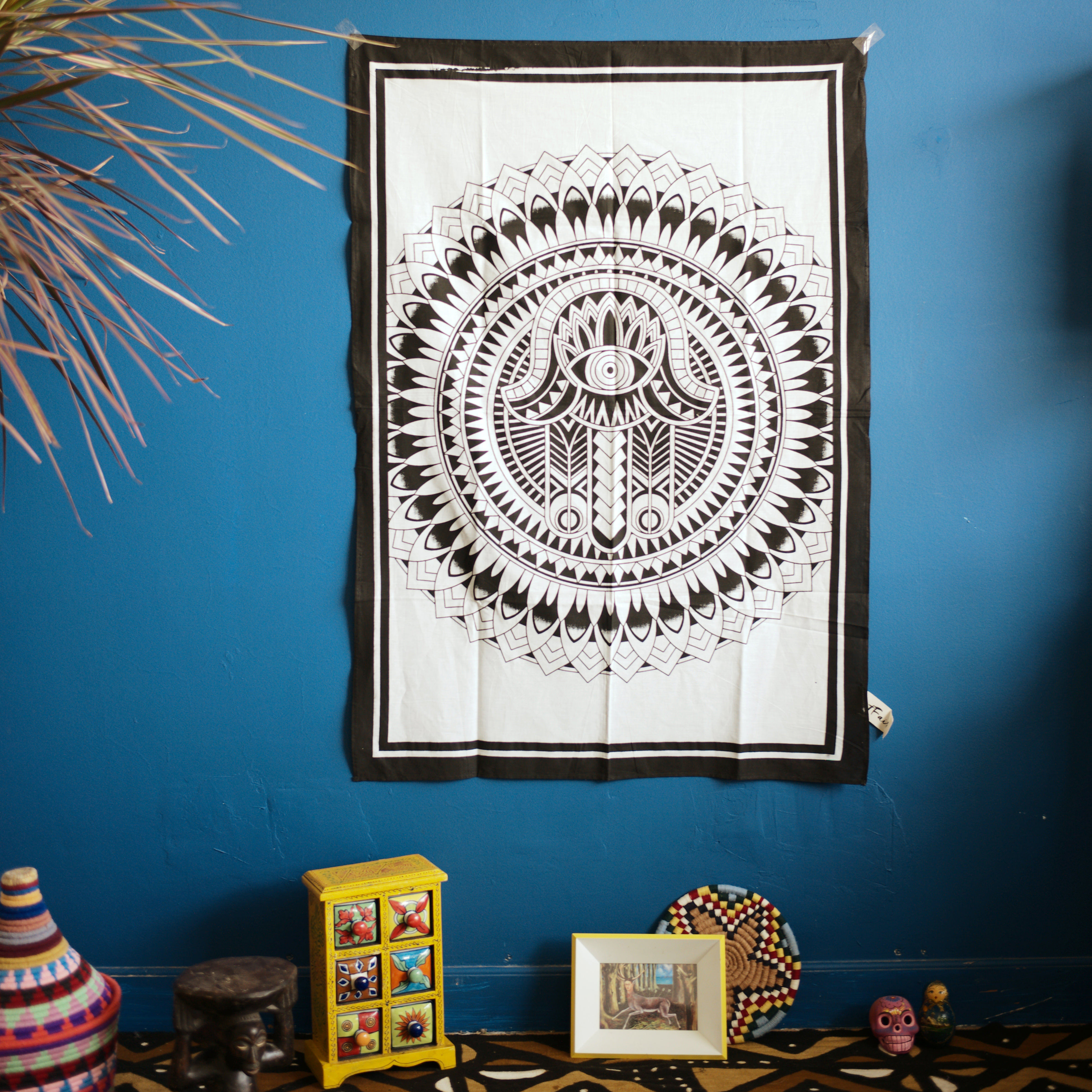 indian poster wall hanging cloth 印度手工印染墙饰布桌布挂毯