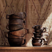 带柄木盘 印度进口摆件果盘托盘整木挖空客厅古董侘寂赤贫风孤品