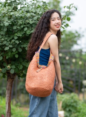 PentFair Bucket Bag 越南手工草编桶包流苏斜挎夏日编织度假包