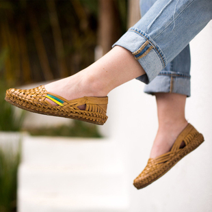 复古城市皮革拖鞋 Indian 印度手工编织水牛皮皮鞋 Leather shoes