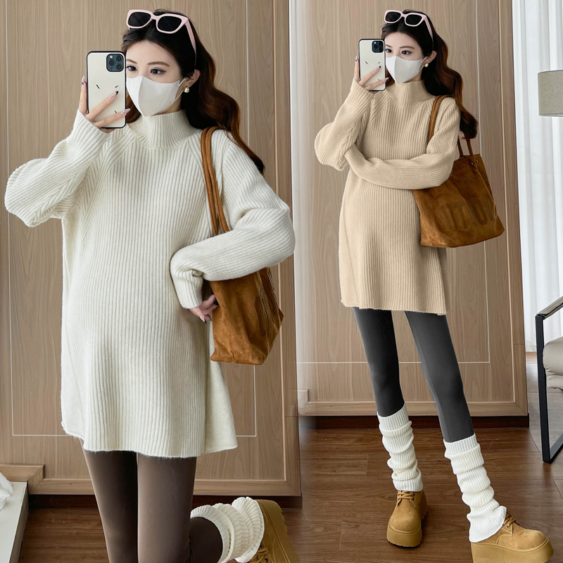 孕妇装秋冬装长袖针织衫套头毛衣