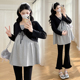 撞色卫衣春季 孕妇装 上衣宽松大码 设计感假两件长袖 百搭衣服春 春装