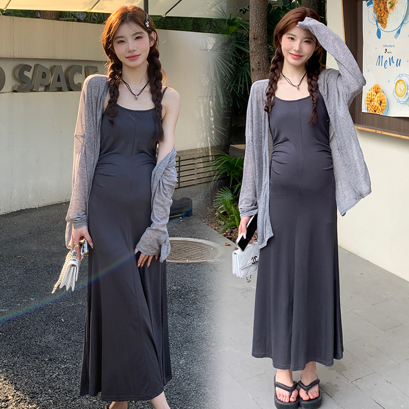 孕妇装秋装两件套连衣裙怀孕裙子