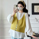 设计感休闲两件套孕妇套装 孕妇装 春 上衣春季 吊带背心时尚 春装 长袖