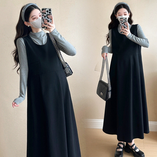 孕妇装春装长袖打底衫春季背心裙春秋两件套连衣裙套装显瘦裙子春