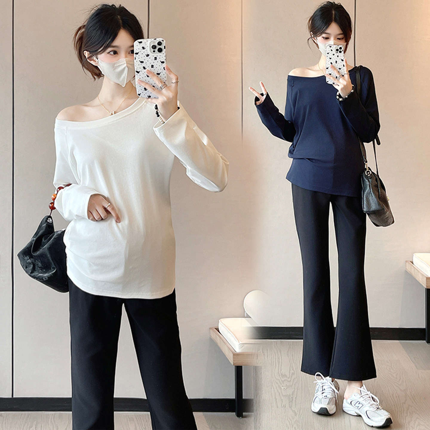 孕妇装春装简约长袖上衣春季九分裤时尚休闲百搭两件套孕妇套装春,孕妇装/孕产妇用品/营养,套装,淘宝优惠券,粉丝福利购,淘宝优惠卷