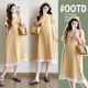 休闲裙子夏季 孕妇装 连衣裙宽松大码 撞色木耳边短袖 气质孕妇裙 夏装