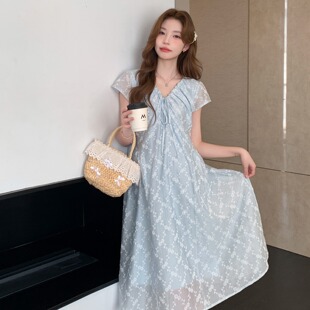 孕妇装夏装小清新短袖碎花连衣裙2026新款孕妇裙夏季宽松休闲裙子