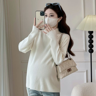 秋装 孕妇上衣打底衫 简约百搭长袖 套头毛衣2025新款 秋 针织衫 孕妇装