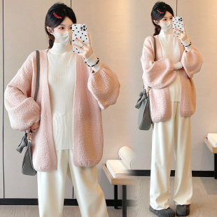 开衫 上衣秋季 休闲裤 孕妇装 两件套简约休闲孕妇套装 长袖 秋冬装 秋装