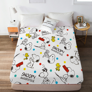 史努比床笠可爱卡通男生学生宿舍卧室全包床垫床罩床单防尘透气