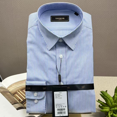 雅戈尔100支衬衣男秋季免烫长袖
