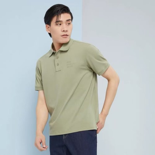 雅戈尔短袖T恤衫夏翻领呼吸棉