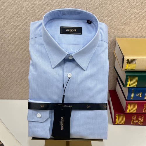 雅戈尔DP免烫男士修身长袖衬衫