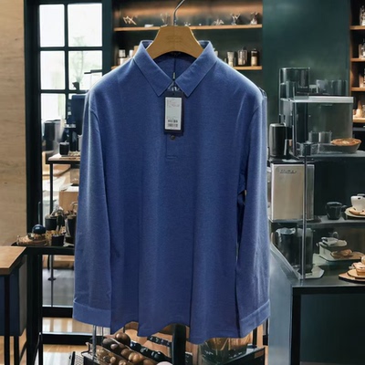 雅戈尔男长袖T恤秋季绵羊毛混纺