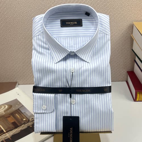 雅戈尔DP免烫男士修身长袖衬衫