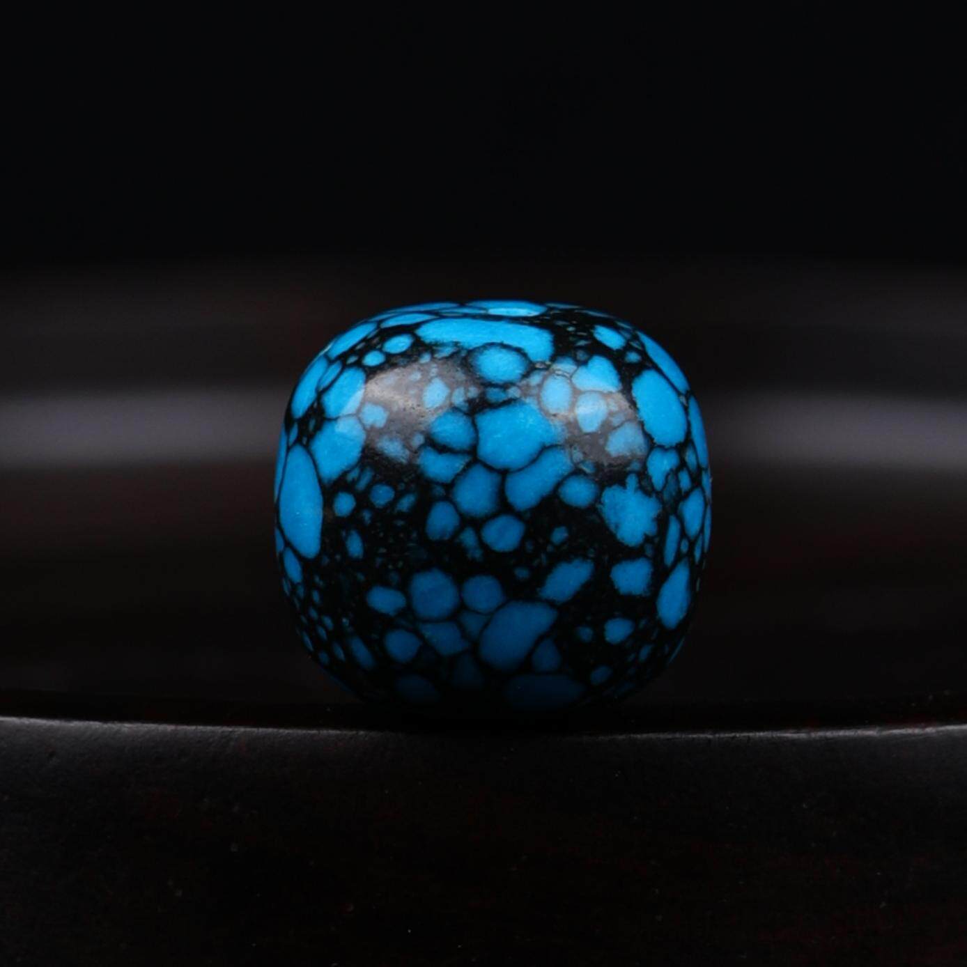 原矿高瓷绿松石网花乌兰花桶珠散珠配珠单颗星月菩提金刚手串配饰