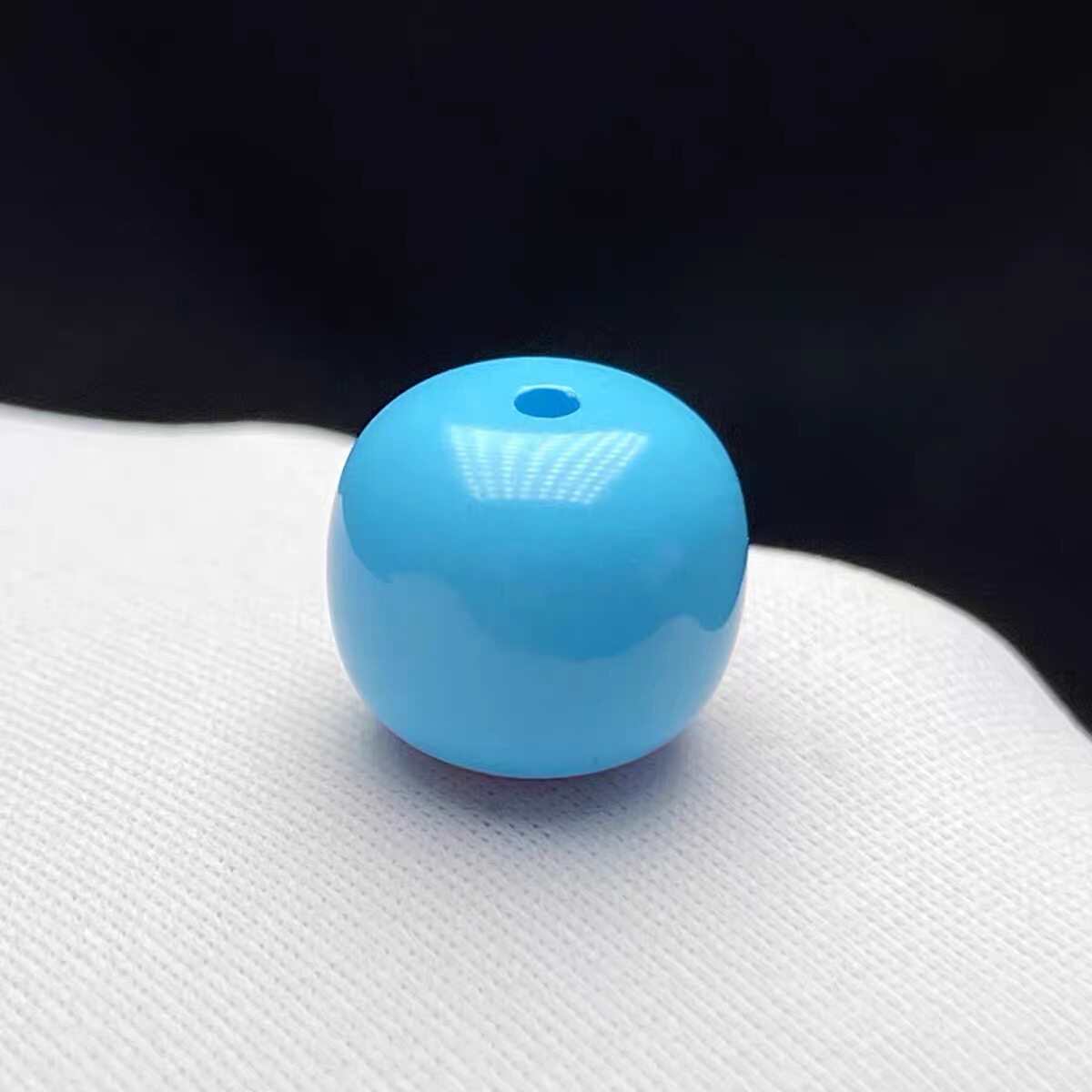 天然高瓷绿松石单珠老型珠桶珠散珠顶珠隔珠佛珠金刚星月手串配饰