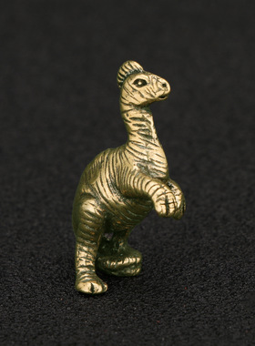 侏罗纪恐龙黄铜摆件仿古做旧仿古铜器办公室书桌