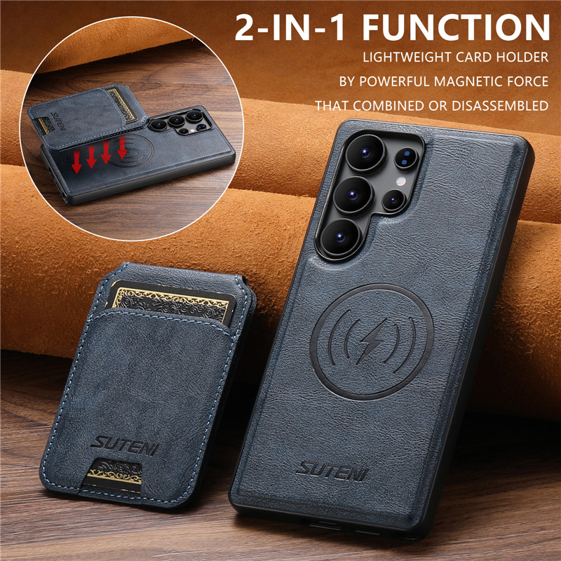 适用三星S25Ultra磁吸卡包皮套