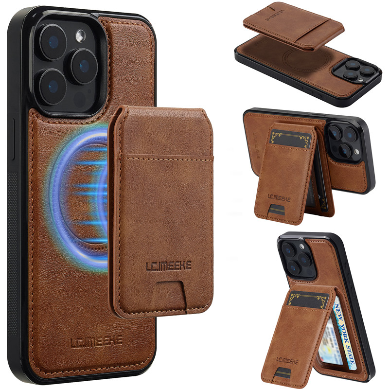 适用iPhone15ProMax手机壳放卡包零钱创意磁吸二合一卡包苹果16保护套软16plus/14/13/12/11/SE2/XR/78插卡槽