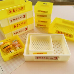 微缩仿真塑料面包收纳筐食玩盘子娃娃屋捏捏装饰摆件手工diy配件