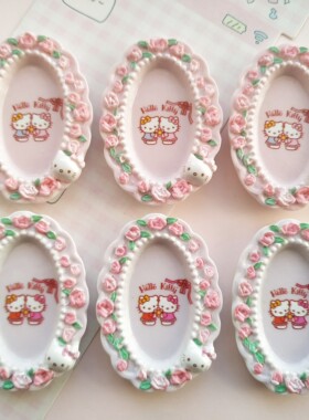 微缩仿真花朵kt食玩盘子娃娃屋捏捏装饰椭圆盘子手工diy树脂配件