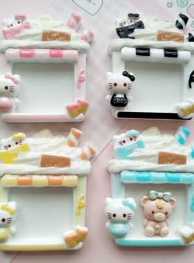 微缩仿真冰淇淋kt食玩盘子娃娃屋捏捏装饰方盘diy奶油胶树脂配件