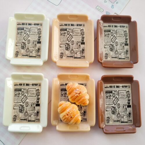 微缩仿真英文垫纸食玩托盘子娃屋捏捏装饰盘摆件手工diy树脂配件