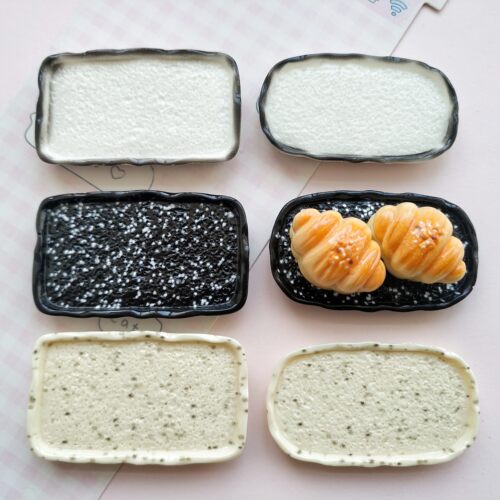 微缩仿真日式简约食玩盘子娃娃屋捏捏装饰盘摆件手工diy树脂配件