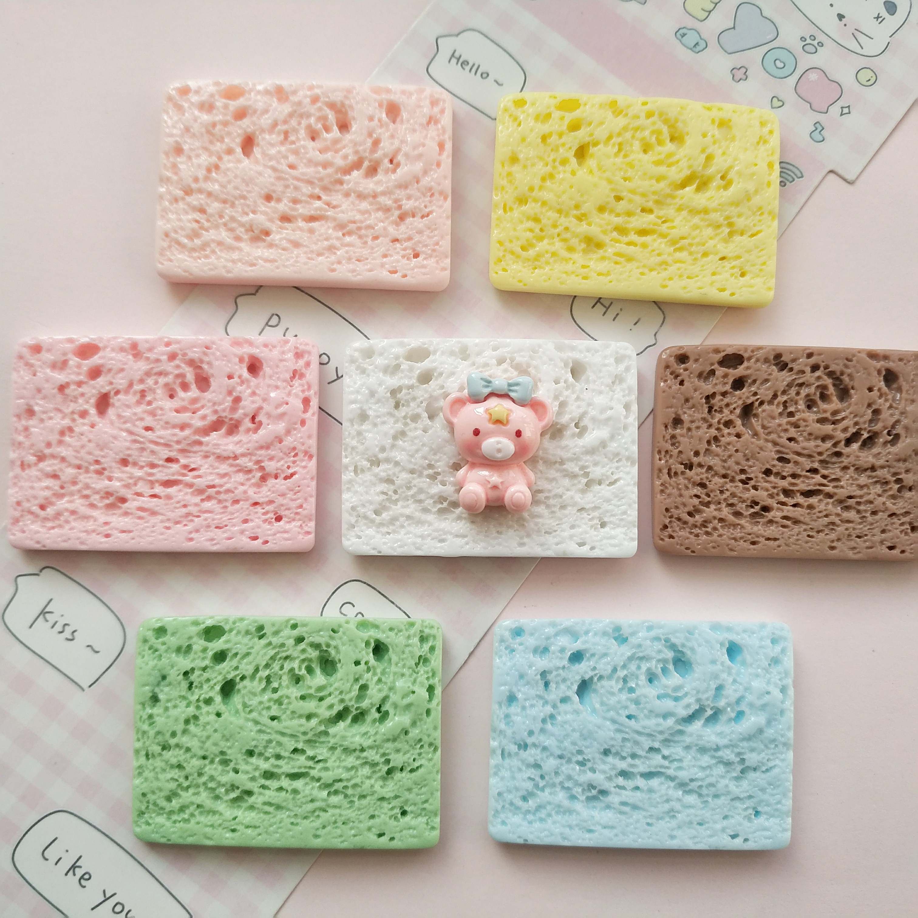 微缩仿真百洁布背景板食玩盘子娃屋捏捏装饰摆件手工diy树脂配件