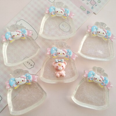 微缩仿真透色kt福袋食玩盘子娃屋捏捏装饰盘摆件手工diy树脂配件