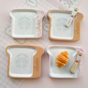 微缩仿真吐司面包食玩餐具盘子娃屋捏捏装饰摆件手工diy树脂配件