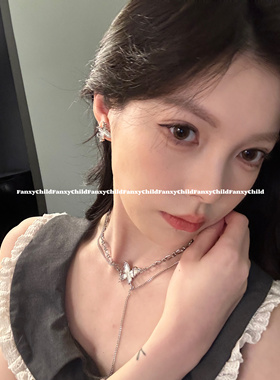 Fanxy ins风小众设计师款不对称蝴蝶项链女轻奢高级耳饰手链配饰