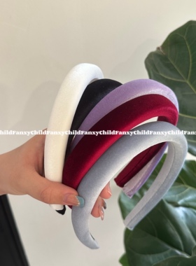 Fanxy高级感纯色丝绒海绵增高颅顶发箍 韩国博主同款发饰